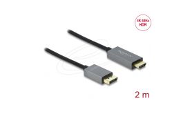 DELOCK kábel Displayport 1.4 to HDMI 4K 60Hz (HDR) aktív, 2m (85929)